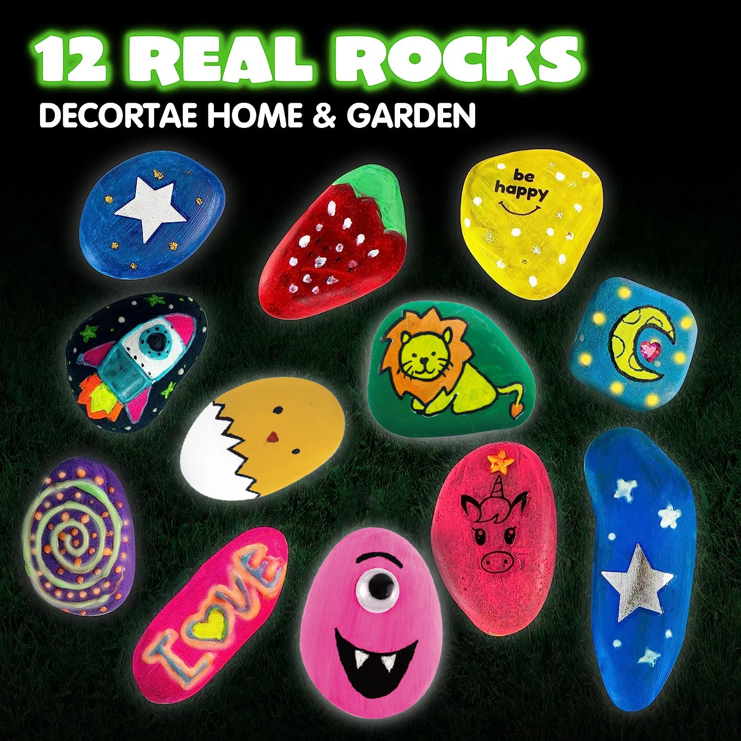 Best selling educational toy Glow in The Dark Rock Painting Kit Craft Gifts drawing product  for Boys and Girls