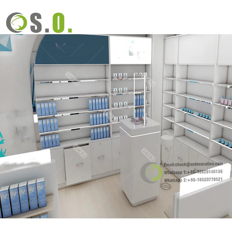 Factory Direct Sale Medical Shop Furniture Pharmacy Shop Fitting Display Racks For Pharmacy