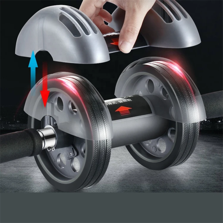 2021 New Silent Fitness Push-Up Wheel Abdominal Muscle Trainer Double Wheel Portable Automatic Rebound Abdominal Wheel