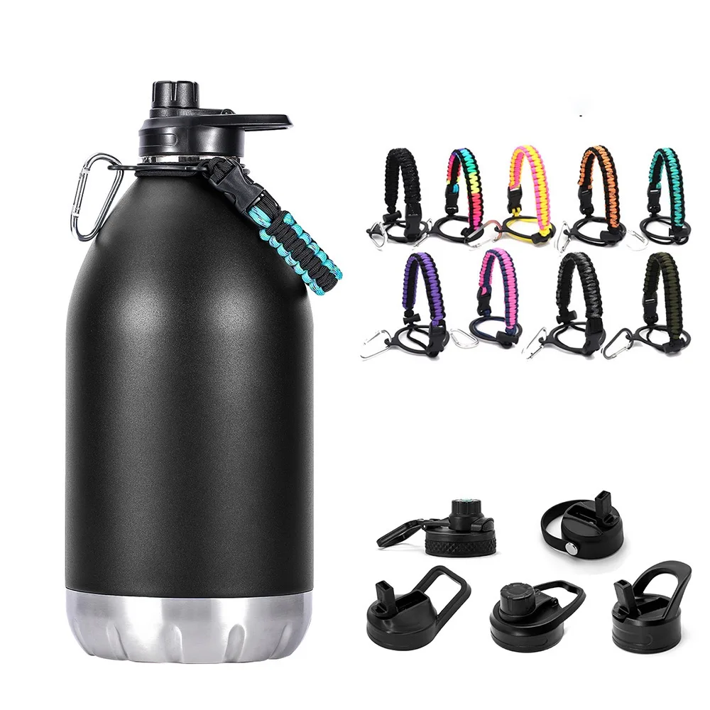 Food Grade Thermo Drinking Water Flask 128oz Vacuum Insulated Water Jug One Gallon Stainless Steel Water Bottle