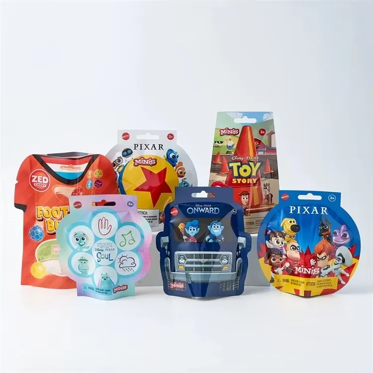 Custom Print Resealable Plastic Toys Packaging Bags Biodegradable Stand Up Pouch 3.5g 7g 14g 28g Die Cut Special Shape Bag