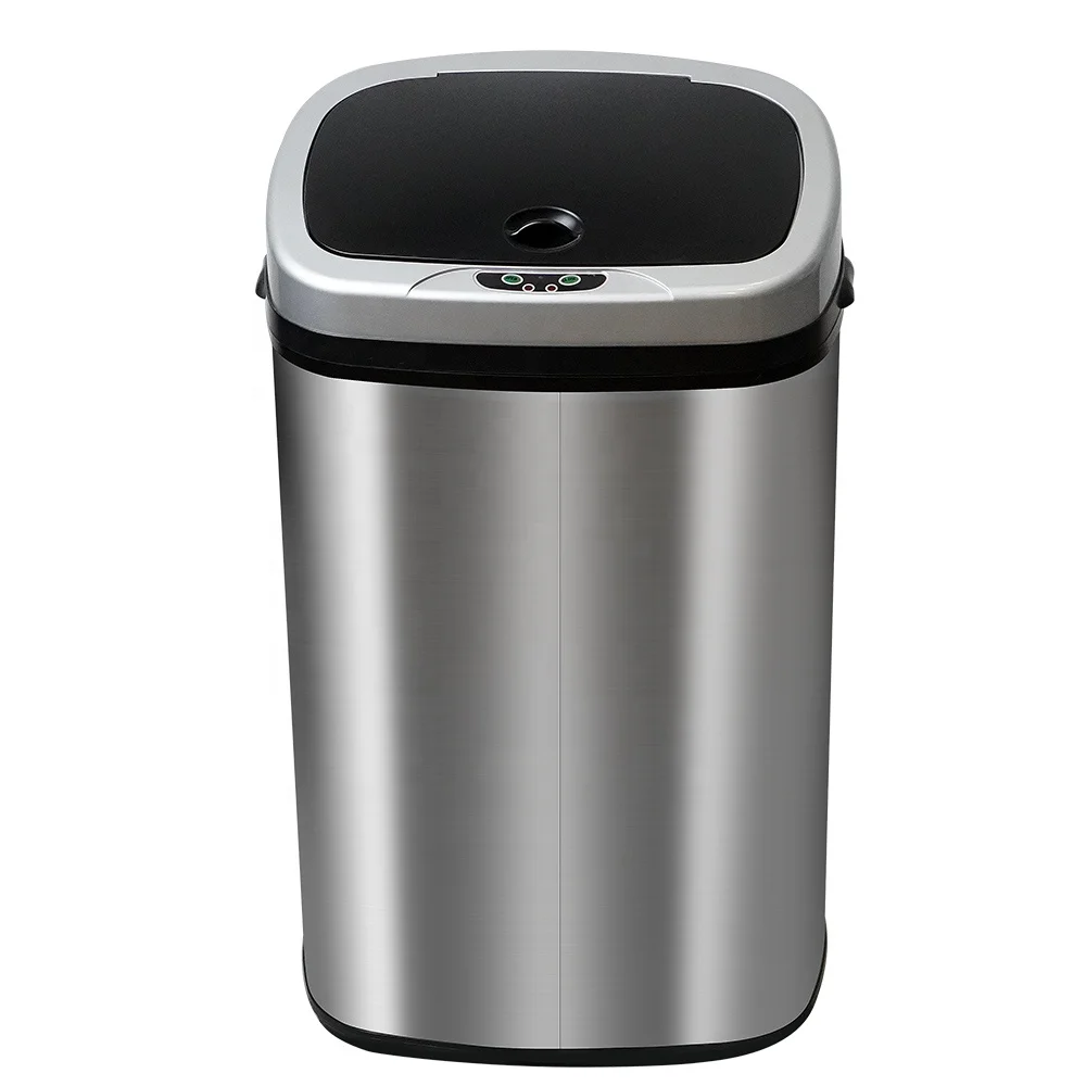 
Wholesale High Quality Touchless 13 Gallon Automatic Dustin Bin Stainless Steel Sensor Trash Can 