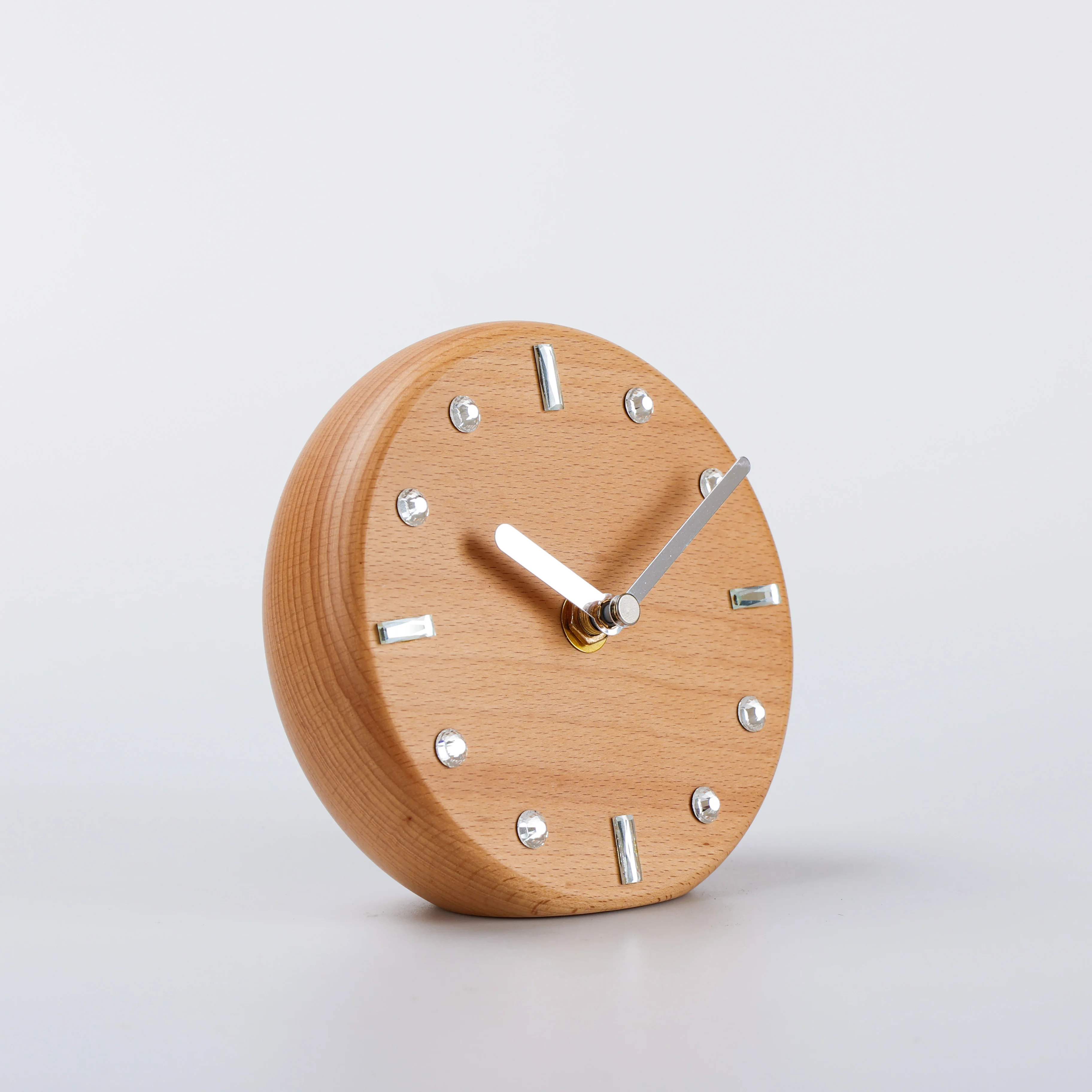 Wooden table clock creative design clock face home table desk bedroom clock