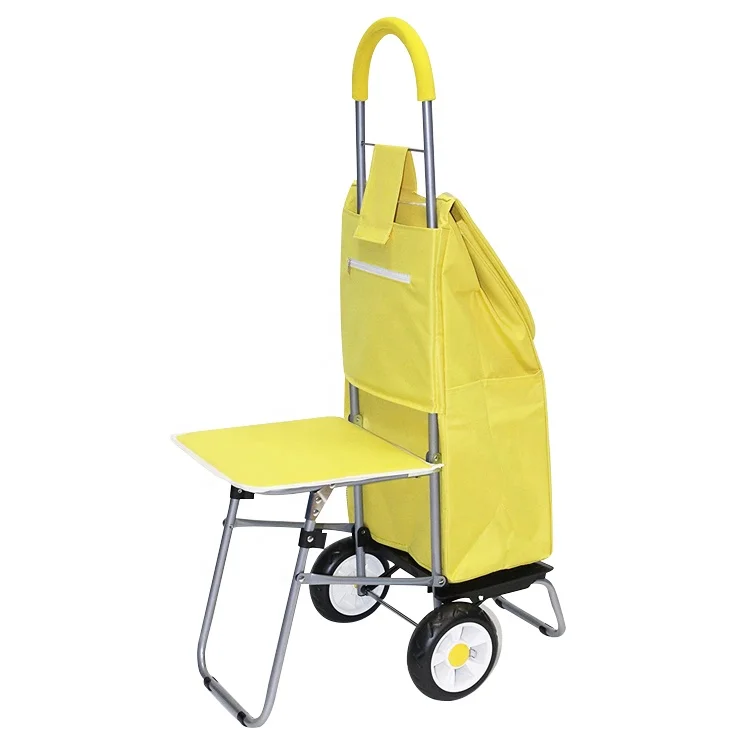 Eco Friendly Custom Hot Sale Shopping Foldable Cart Trolley Bag With Wheels