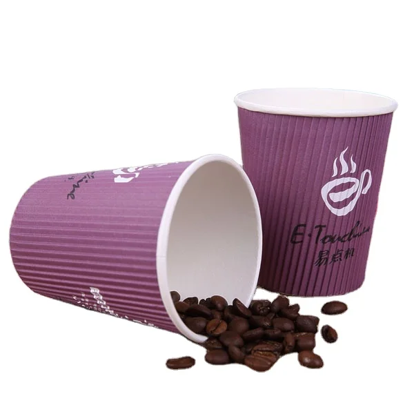 
custom 200ml disposable costa coffee ripple paper cups 