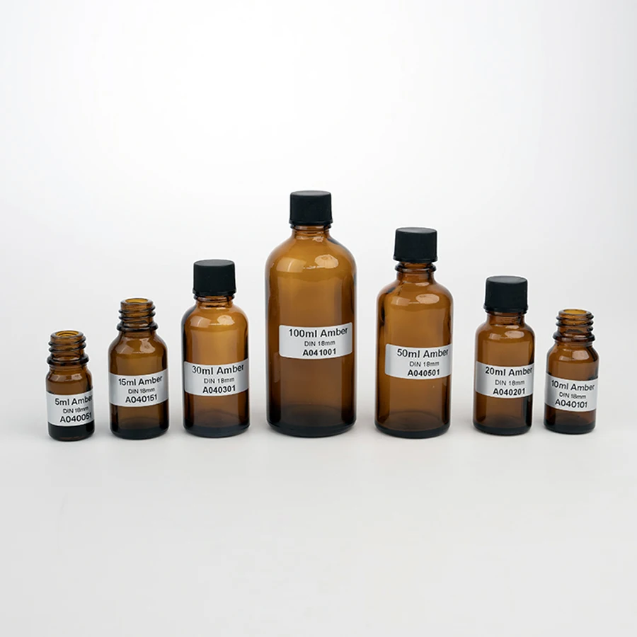 Wholesale  Glass Dropper Bottle 5ml 10ml 15ml 20ml 30ml 50ml 100ml Amber Essential Oil Dropper with Screw Cap