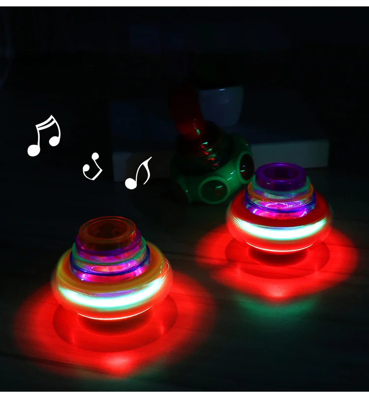 Mini Light Up Spinning Top Luminous Toy Light Music Spinning Top Toy Boy Girl