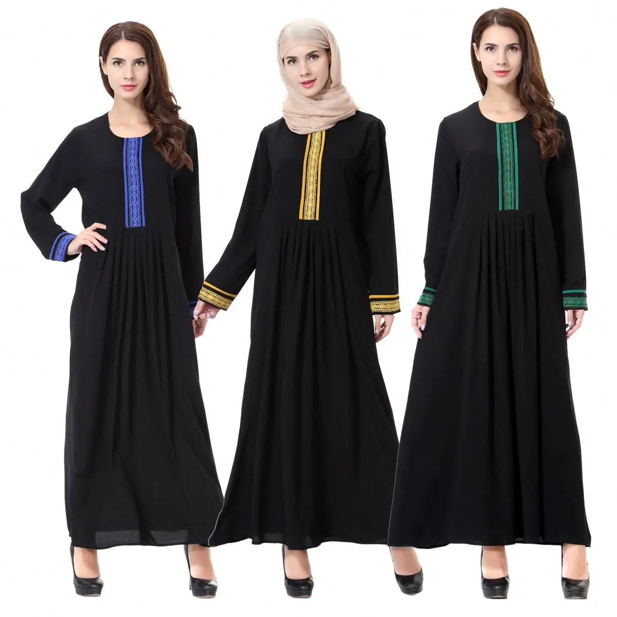 Foma Dresses New Fashion Arab Dubai Muslim Abaya Girl Clothing Women Robe Cutwork Embroidery Maxi Dress