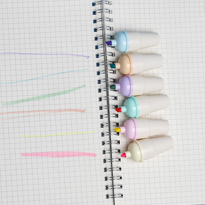Ice cream highlighter marker Soft tip color marker students rough out key notes artifact DIY doodle
