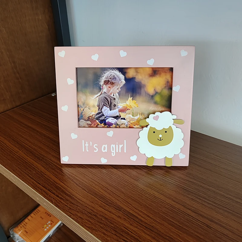 Hot Sale Children Solid Wood Photo Frame Newborn Gift Souvenirs Wooden Baby Photo Frame