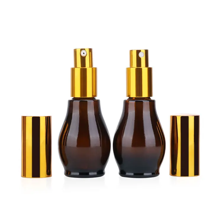 Unique calabash shape amber essential oil glass dropper bottle 10ml 20ml essential oil