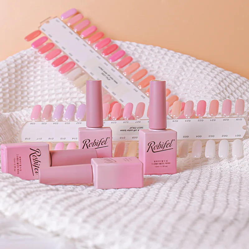 Robifel Free Sample Rubber Base Gel Polish Soak Off gel nail polish OEM Customs logo Professnal Nails Base Color Coat