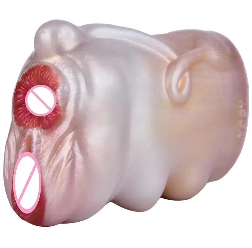 2024 Liquid Silicone Male Masturbators Lifelike Animal Stroker Sex dolls Cow Masturbation Cup Anal Pussy Sex Toys For Men Adult%