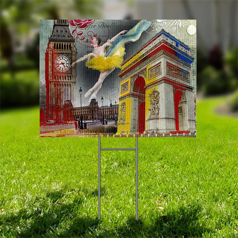 2021 Factory Direct Sale  Color Outdoor Lawn Decoration Brand Creative Garden Card with H-stakes Customized Holiday Yard Sign