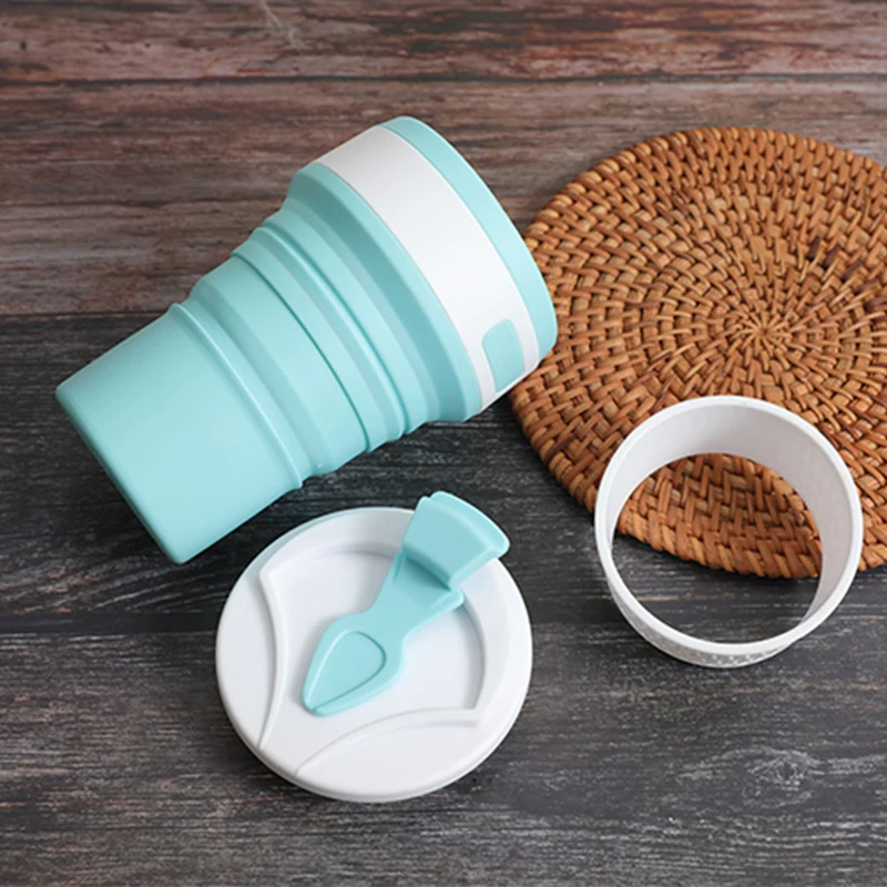 Hot Sale  BPA Free Silicone Foldable Coffee Mug Water Proof Heat Resistant Collapsible Coffee Cup