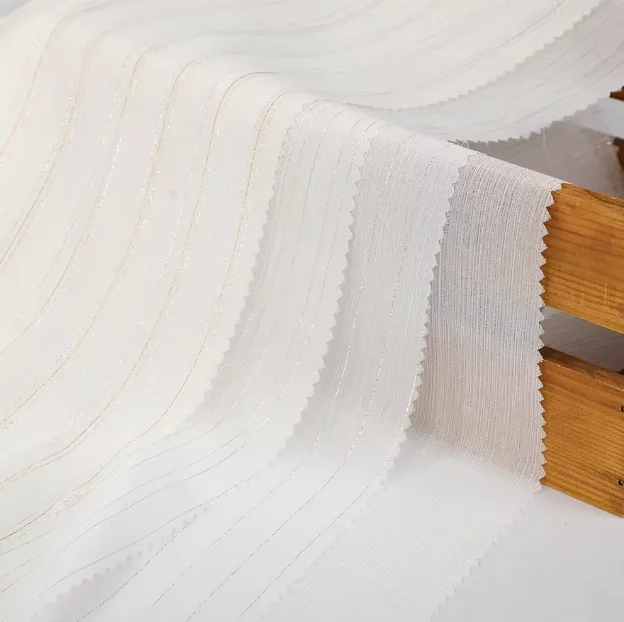 White Soft Polyester Clip Dot Pleated Chiffon Georgette Crepe Fabrics Metallic Lurex Chiffon Fabric for Dress Clothing Ribbon