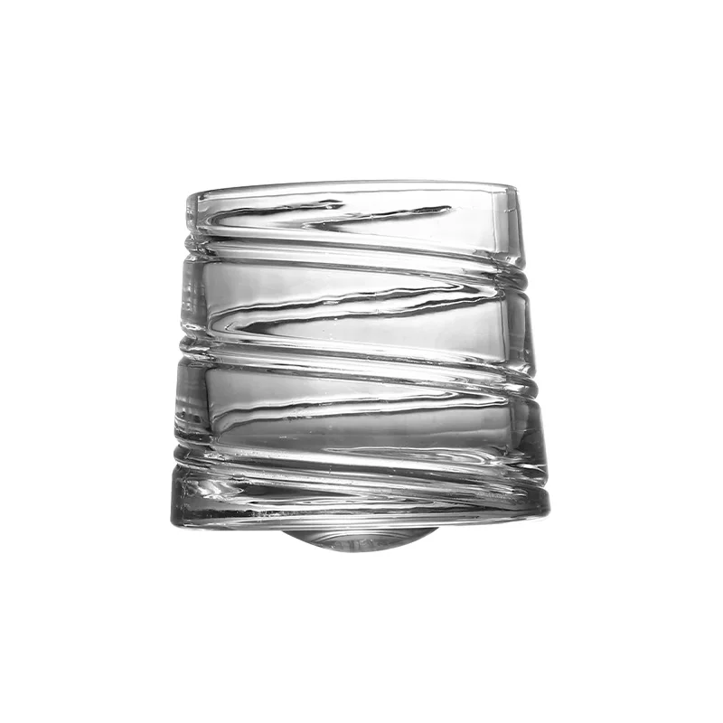 Creative carving Thickened rotating crystal tumbler glass spinning whiskey glass