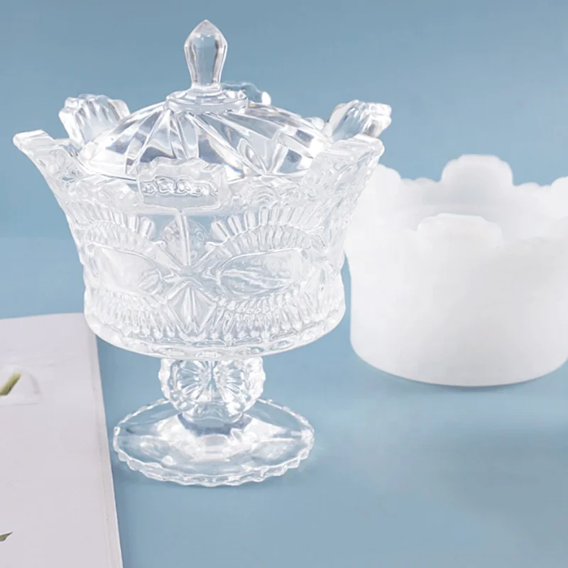 Силиконовая шкатулка для хранения ювелирных изделий «сделай сам» с 3D короной, форма для художественной смолы