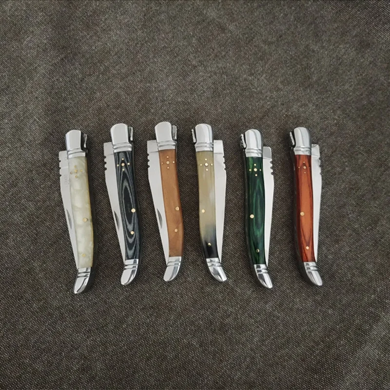 French laguiole folding Knife Outdoor Folding Steak knives Multifunction Pocket Knife