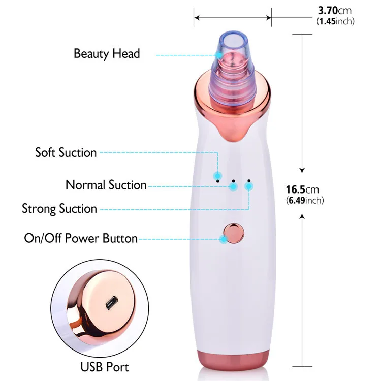 Oem Face Beauty Derma Suction Electric Facial Nose Black Head Remove Pore Cleaner Removing Machine Tool Vacuum Blackhead