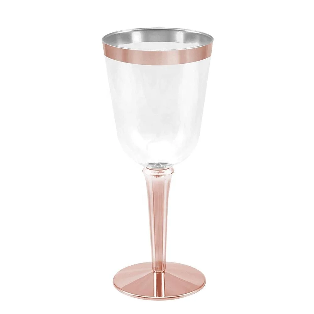 
Good Quality Standard Promotional Rose Gold Plastic Champagne Flutes 