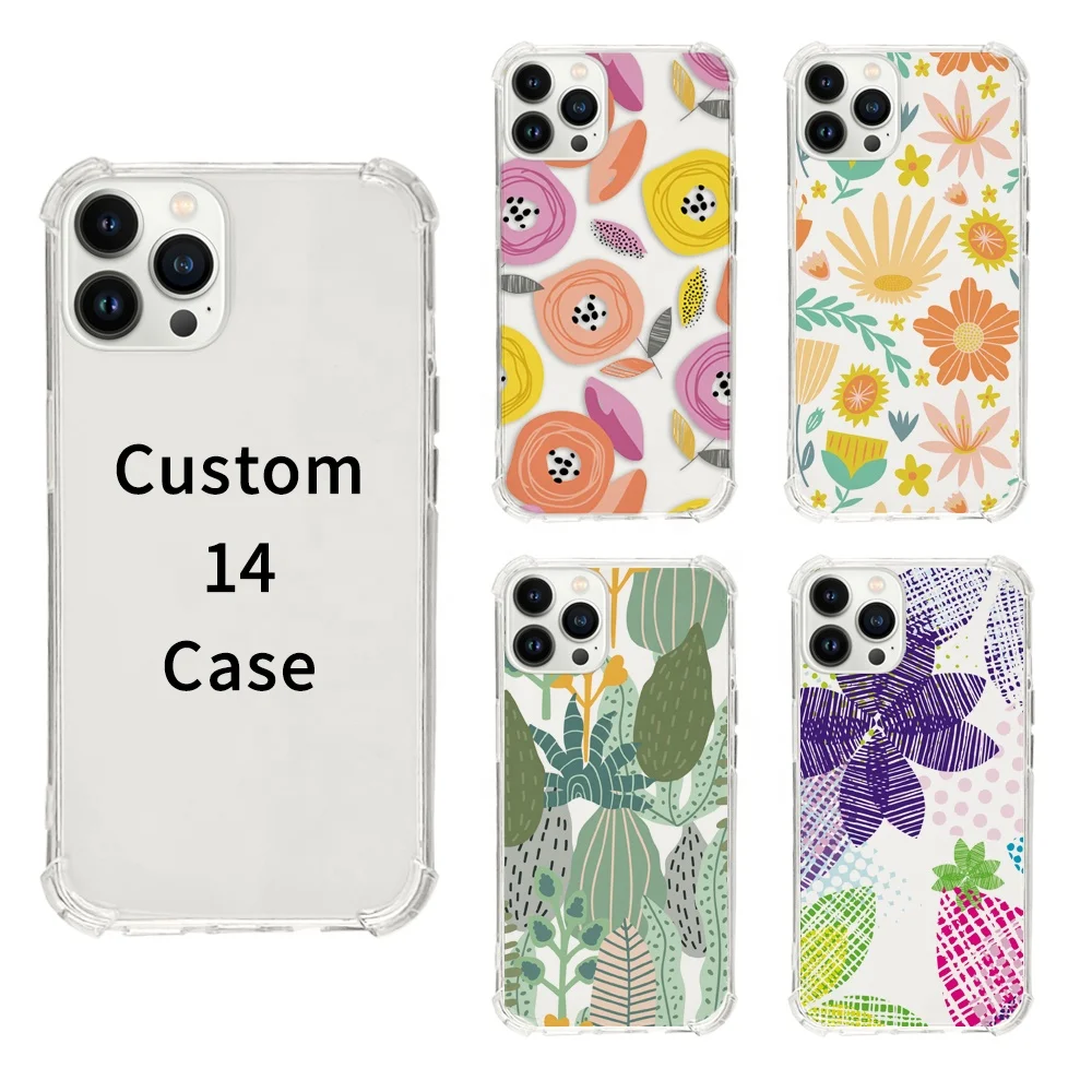 Manufacturer Customize Print Tpu Clear Production Flower Bulk Mobile Cover Made Cell Phone Cases Custom Logo for Iphone 13 Pro