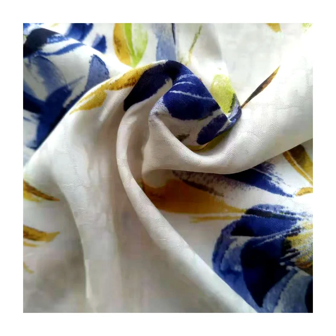 Hot selling 100% polyester fabric printed jacquard matte floral satin fabric