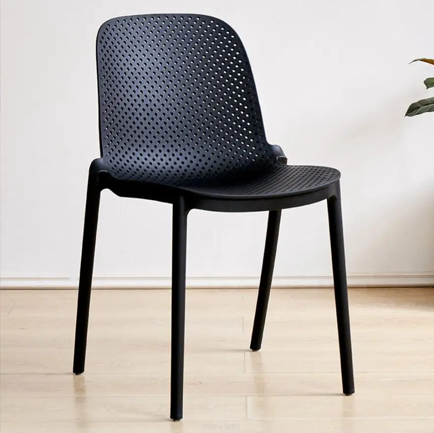 Wholesale Custom Modern Black Red Woven PP Plastic Outdoor Leisure Garden Dining Chair for Livingroom Balcony