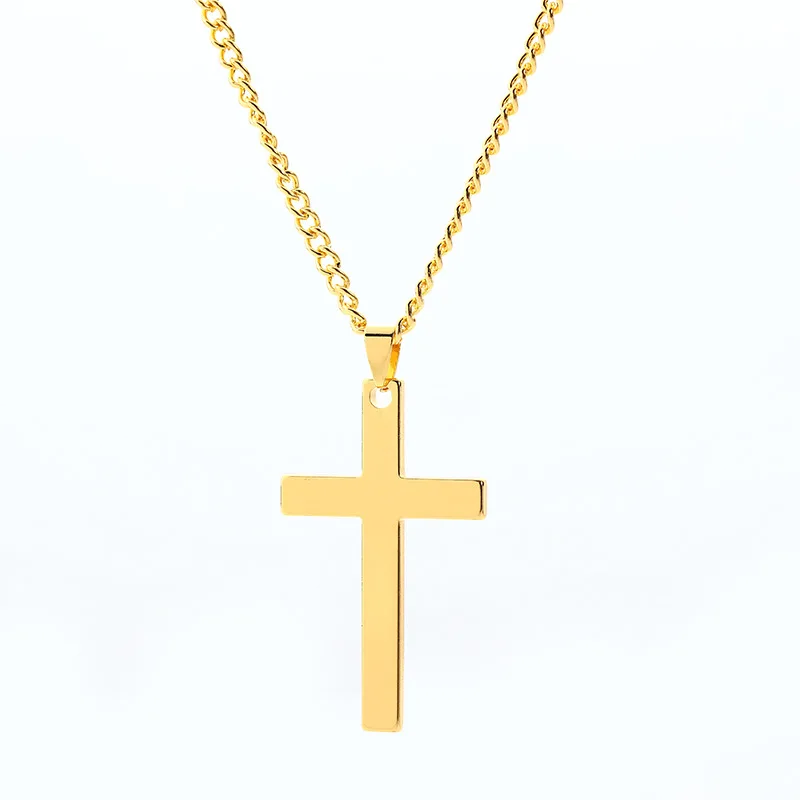 Hot Selling Fashion Titanium Stainless Steel Cross Pendant Necklace Jewelry for Women and Men