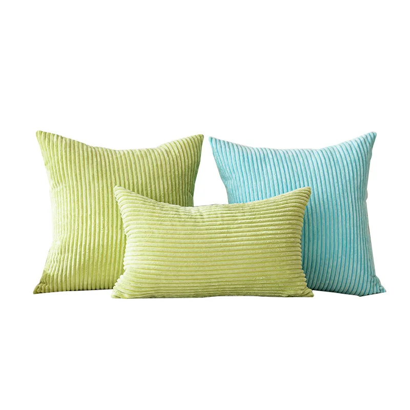 Corduroy Soft Solid Decorative Square Throw Pillow Covers Cushion Cases for Sofa Bedroom Car 18 x 18 Inch
