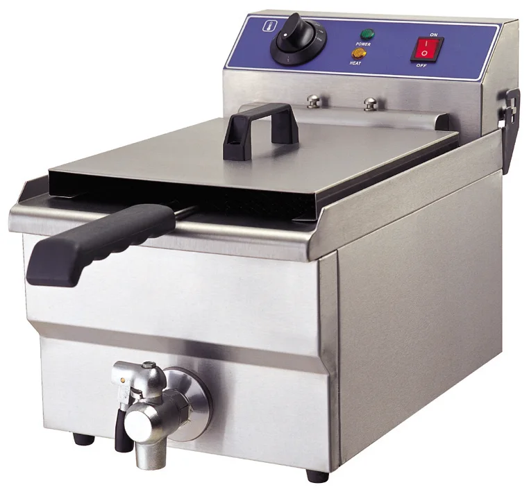 16L Deep Fryer with tap Electric Commercial SS201 Deep Fryer CE Professional Mcdonalds Chips Frier Industrial