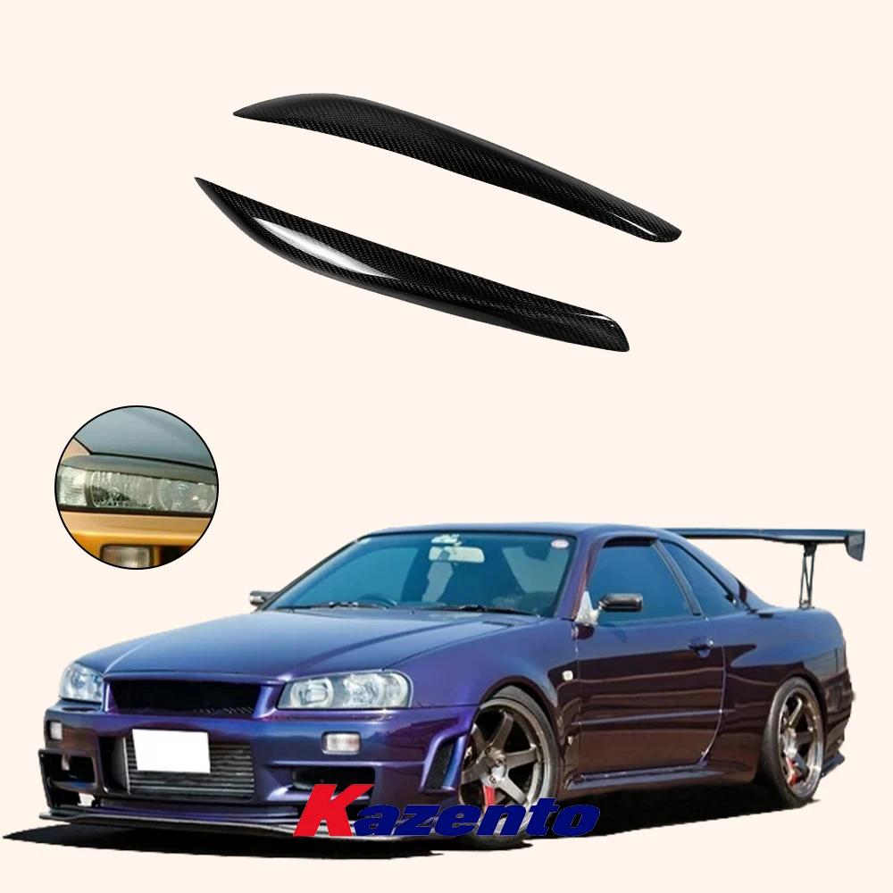 Автомобильные аксессуары Фары для губ для Nissan Skyline R34 GTR GTT KZ стильная пара век из углеродного волокна для бровей