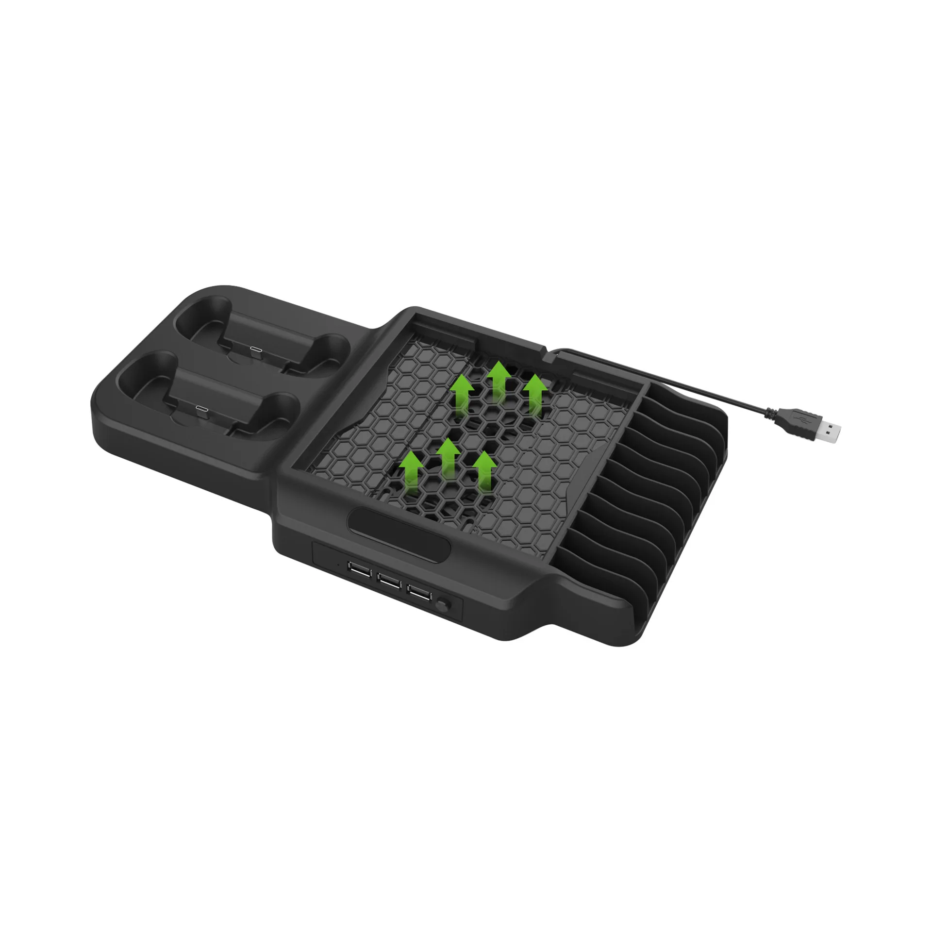 Game Console Controller Cooling Fan CD Discs Storage Charger Stand for Xbox Series X S Video Game Accessories