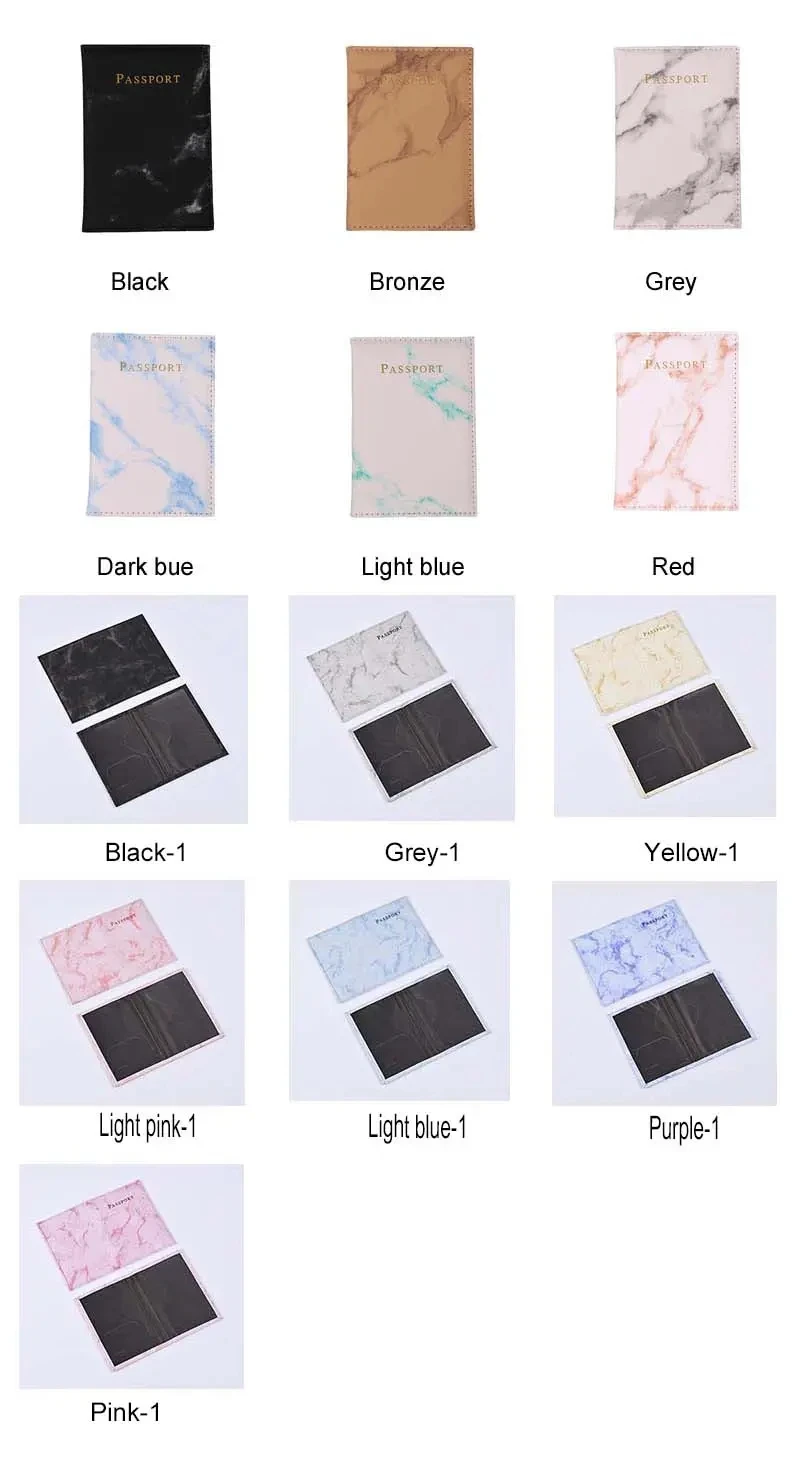 Fashion Women Marble Passport Holder Wholesale Travel Marble Cover For Passport