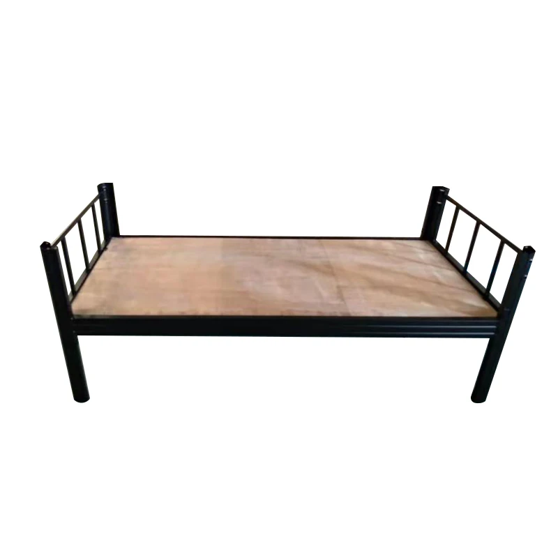 CKD structure iron steel single bed in flat packing one person metal bunk bed frame
