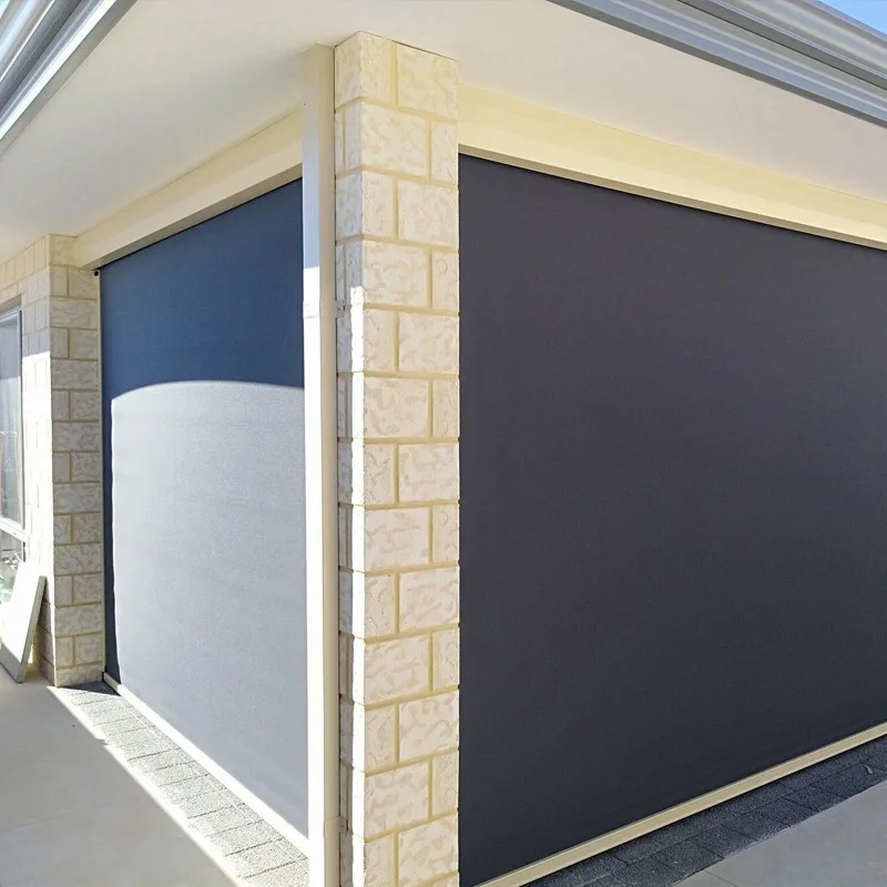 Electric Motorized Outdoor Blinds Windproof for Patio Door