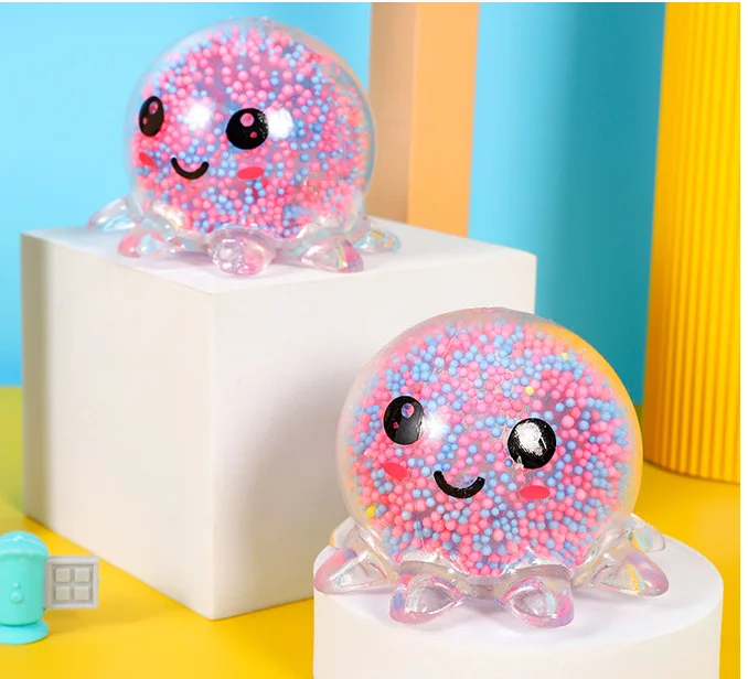 TPR Squeeze Toy Light Squid Decompression Toy Bubble Octopus Air Ball New Kids Toys
