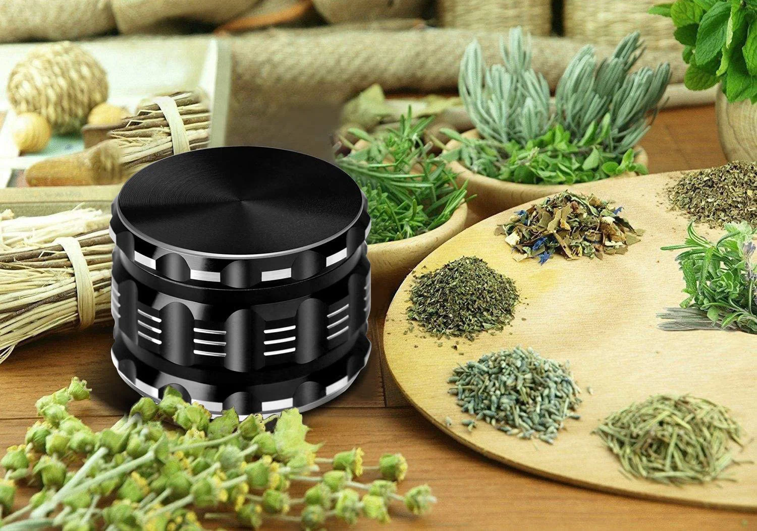 100mm 4part Aluminum Smoking Accessories Weed Herb Grinder For Tobacco
