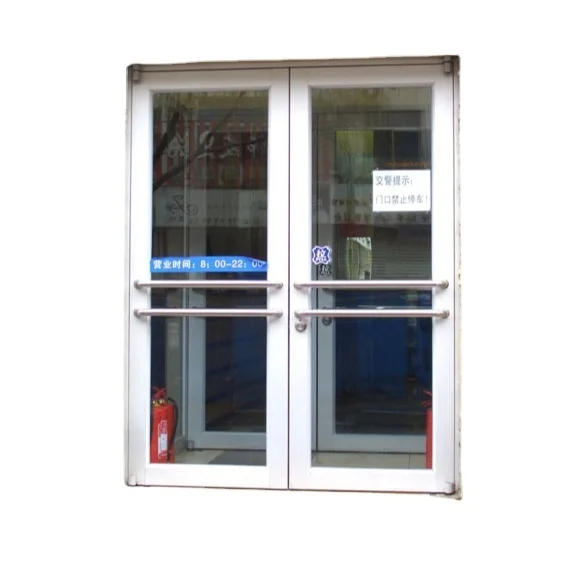 Simple safe and beautiful manual double open KFC door