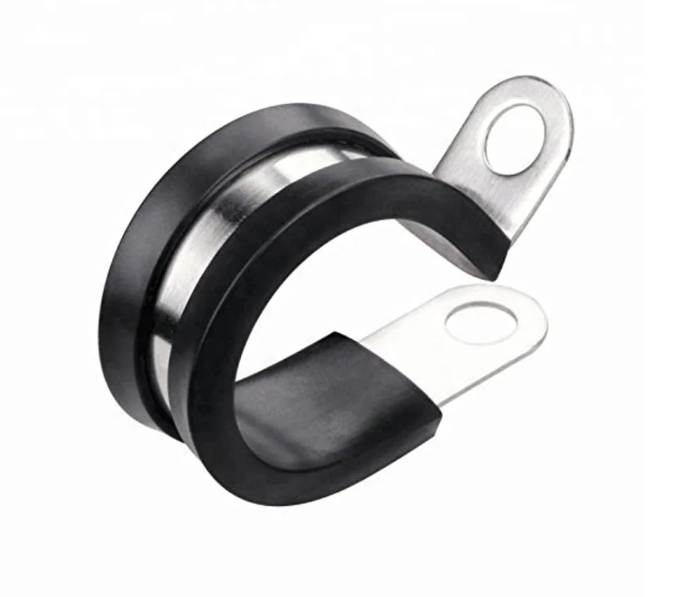 SS304 stainless steel Insulated Clamp Rubber clip