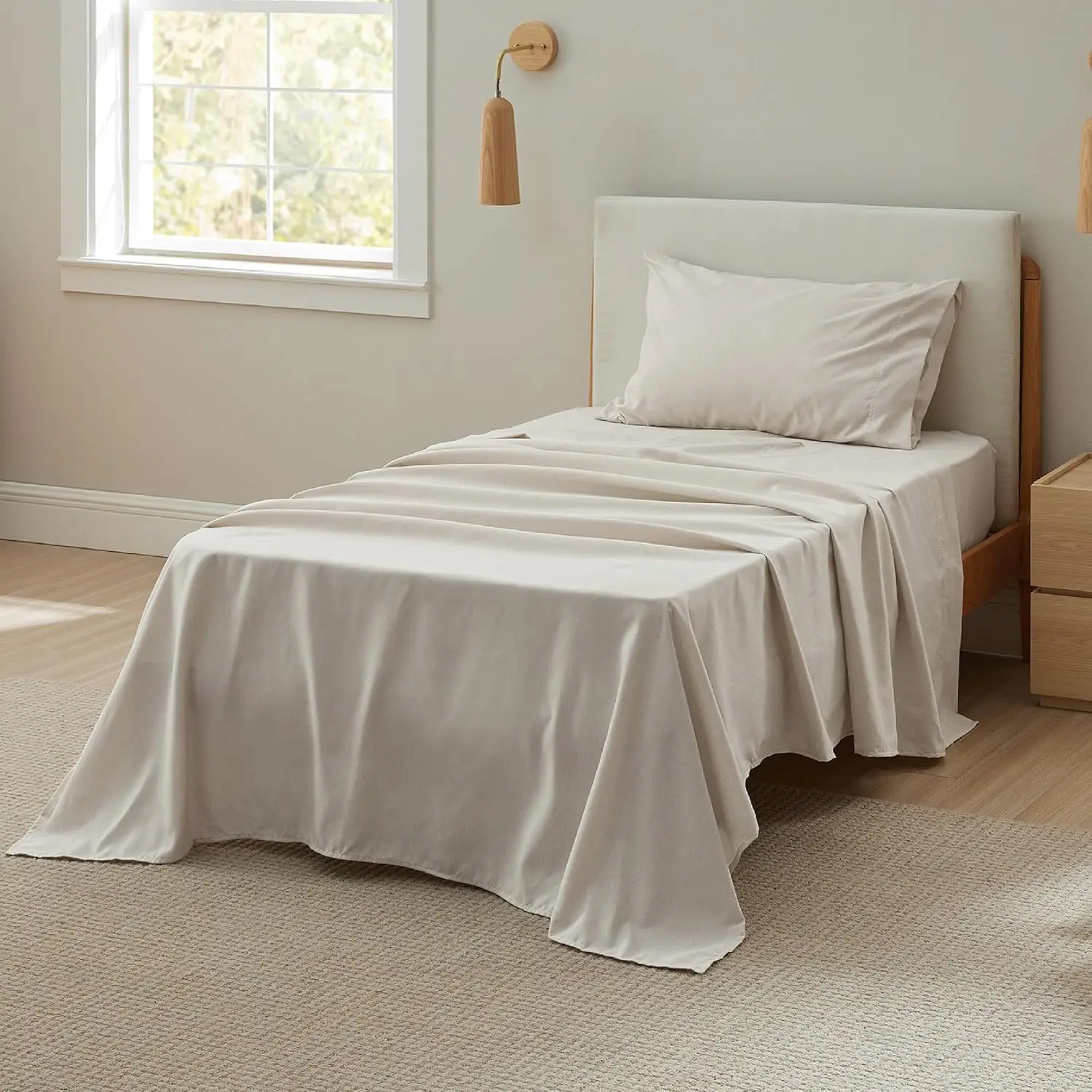 Luxury Cationic Dyed Bed Sheets Bedding Sheet Set and Pillowcases Breathable Sheet Set with Deep Pocket