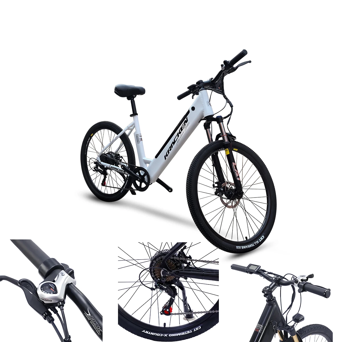 350W 26 Inch CST Tire 36v Battery 35km Electric Bike Bicycle Vintage Retro Mountain Ebike