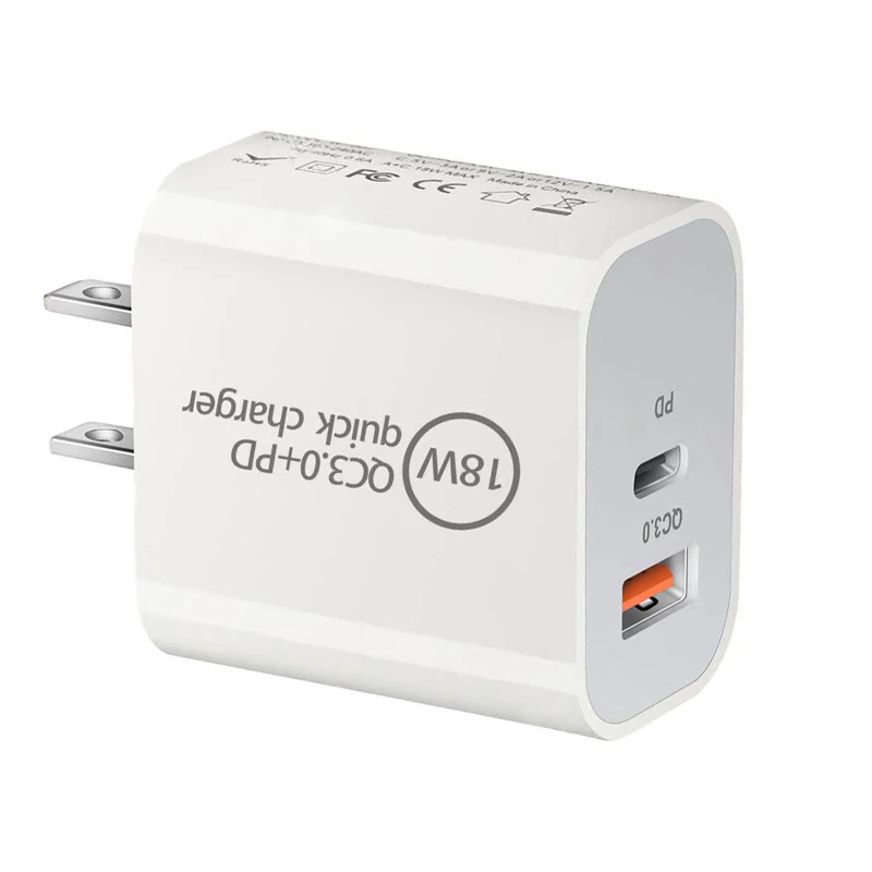 For IPhone 11 12 13 14 Wholesale Fast PD Charging Plug And Cable USB C Power Adapter Type-C 18w PD brick Charger