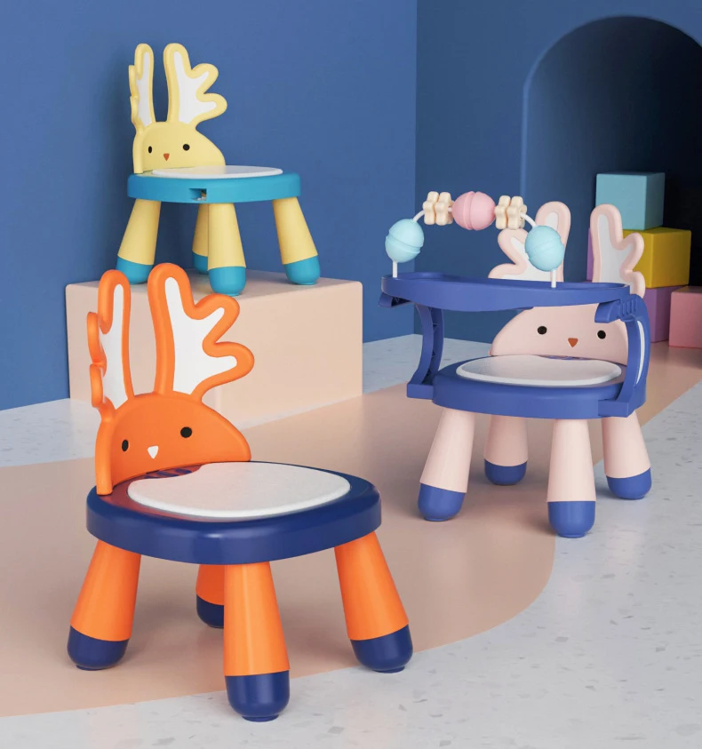 YILU Multifunctional Backrest Baby Food Chair for Dinner Small Kids Chair Plastic Baby Eating Chair
