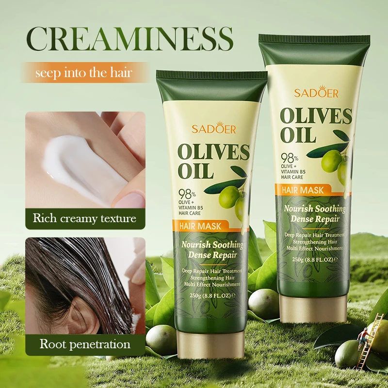 OEM Natural Organic Olive Oil Hair Shampoo And Conditioner Nourishing Smoothing Hair Mask Body Lotion Body Wash Hair Care Sets