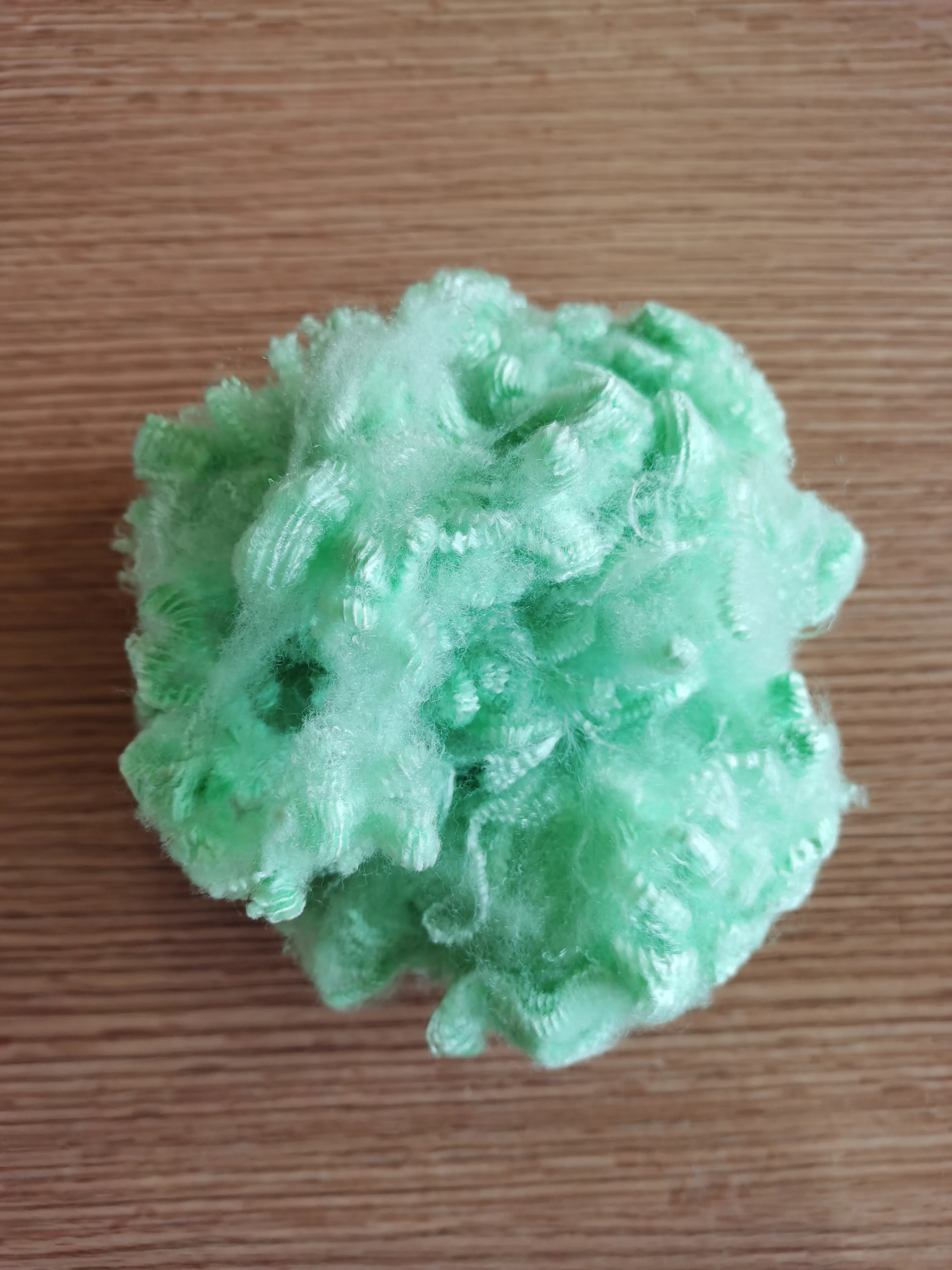 Green Color Recycled 3 Dimension Hollow Conjugated Siliconized Polyester Staple Fiber Supplier