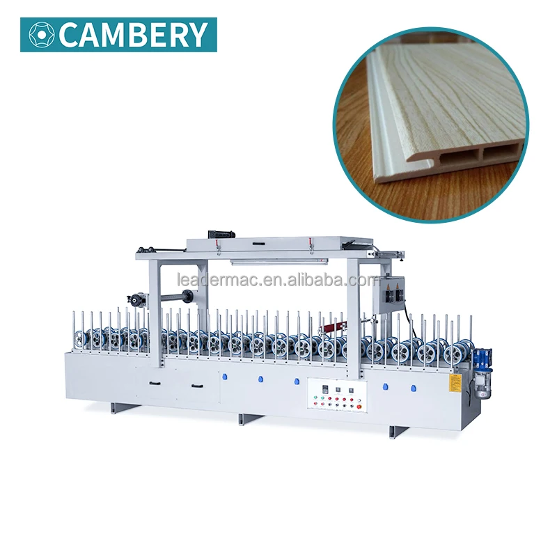 Cold melt solvent glue veneer profile wrapping mach wrapping machine full function cold melt glue profile wrapping machine