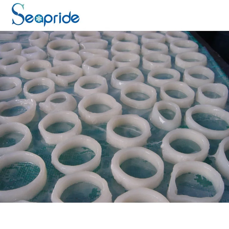 skin off cleaned squid rings frozen