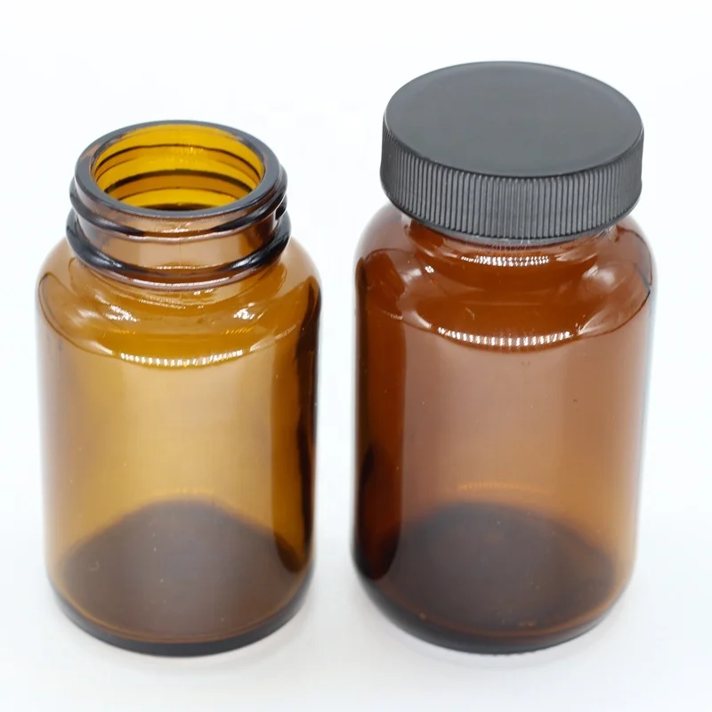 2oz 60cc 60ml amber wide mouth glass bottle pharmaceutical glass jar