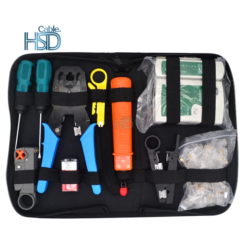 Professional Lan Network Repair Tool Kit Plier Cable Tester Crimper Utp RJ12 Cat5e Rj45 Rj11 Portable Set lobster tools set